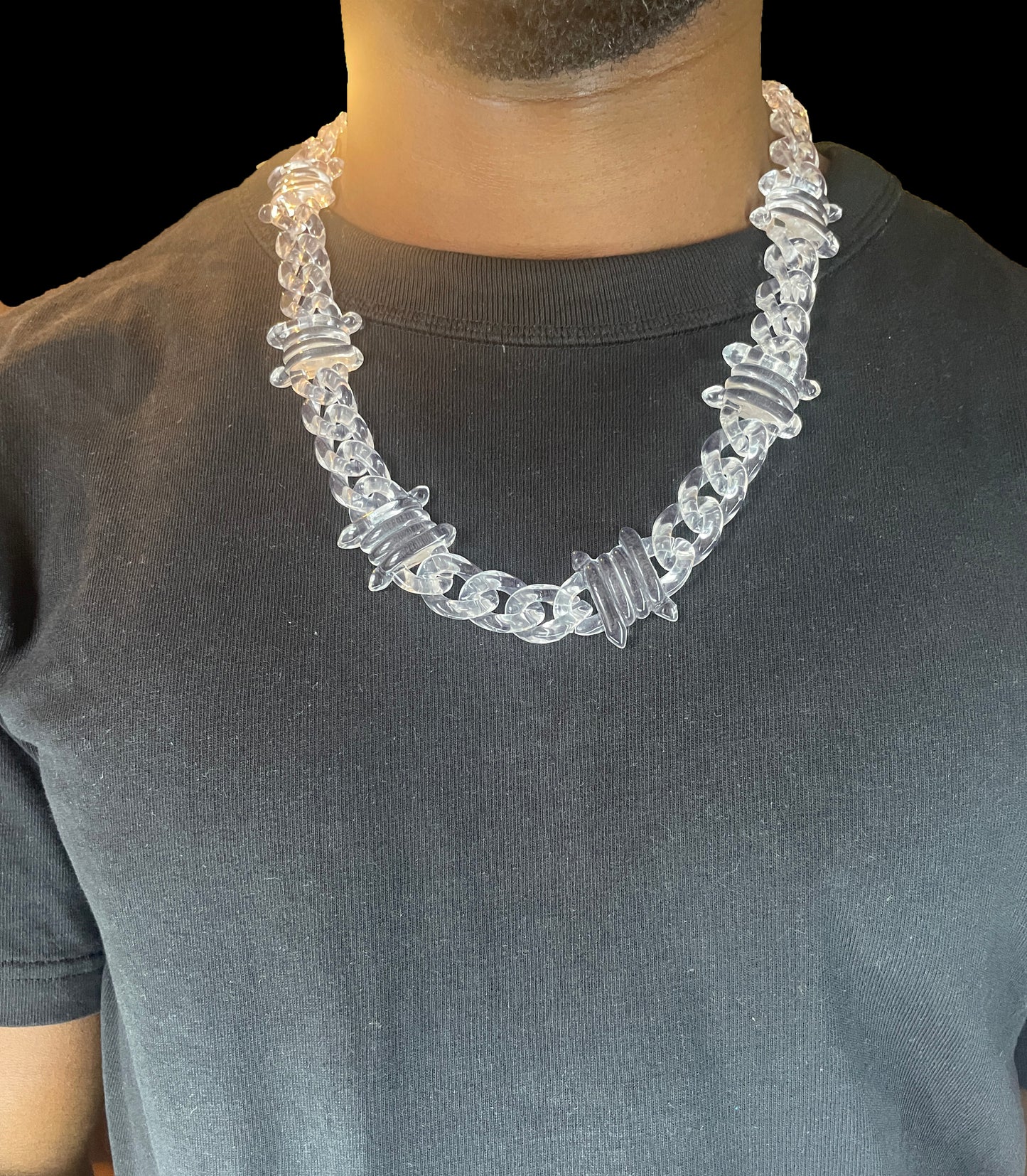 Clear Barbed Wire Link Chain