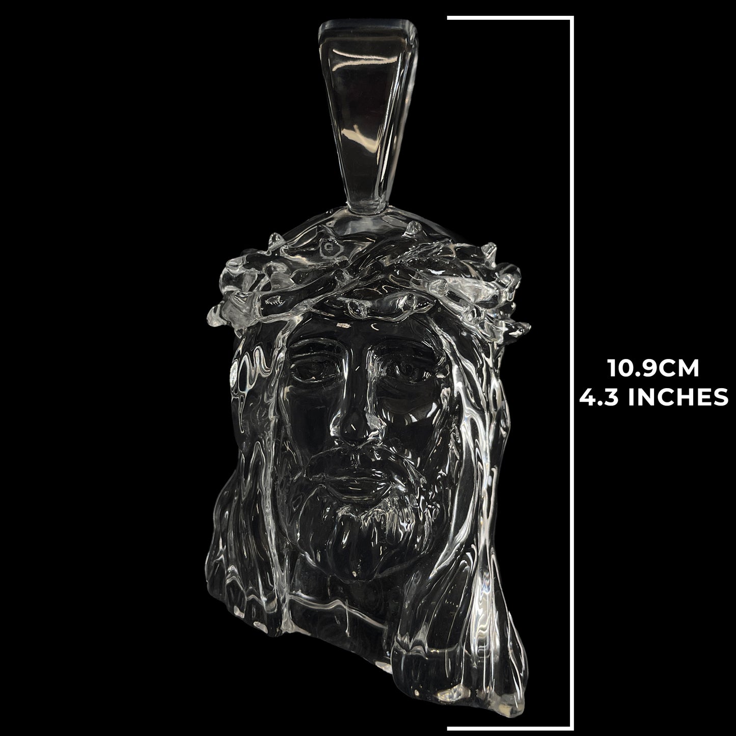 Clear Jesus Piece Pendant