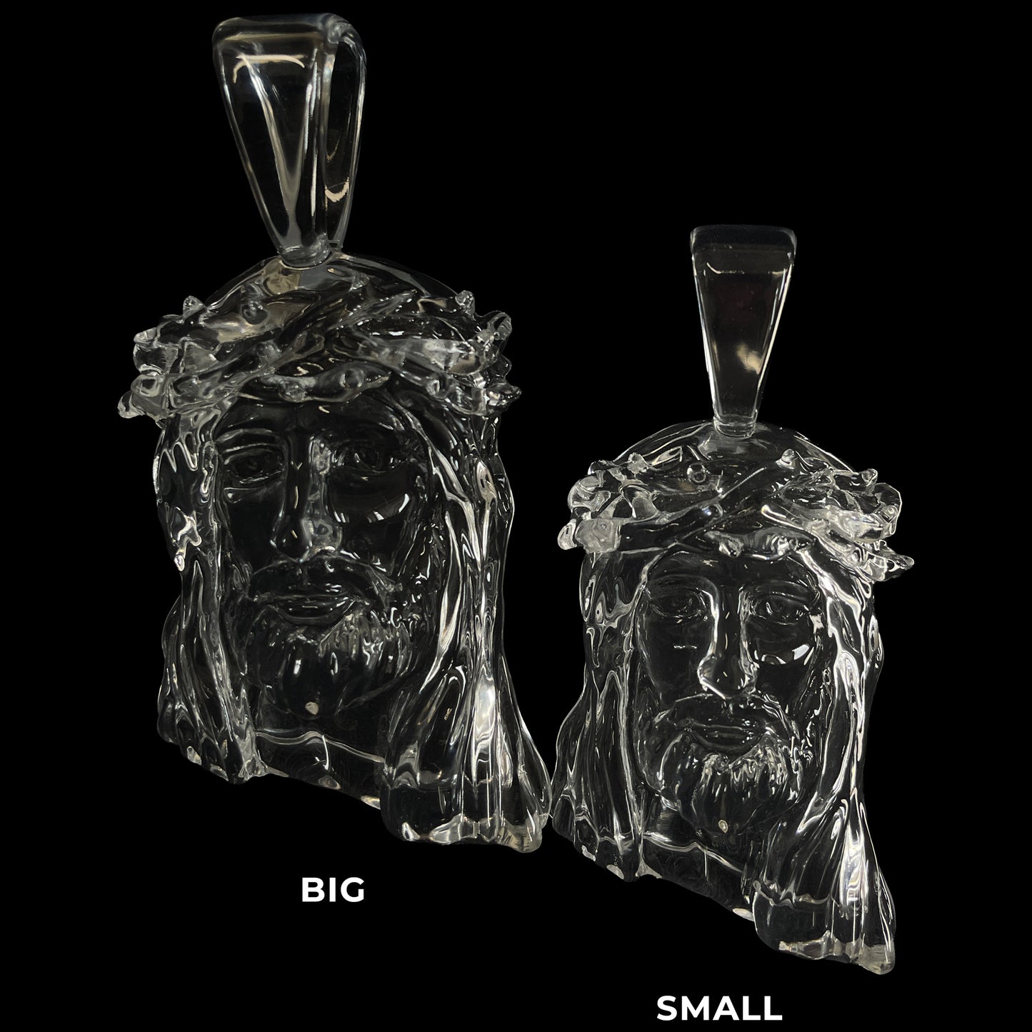 Clear Jesus Piece Pendant