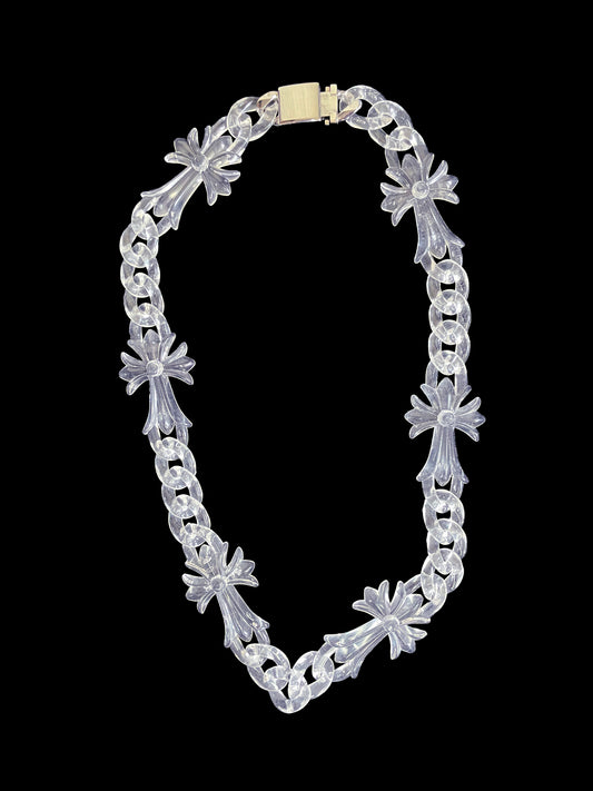 Clear Cuban And Cross Link Chain