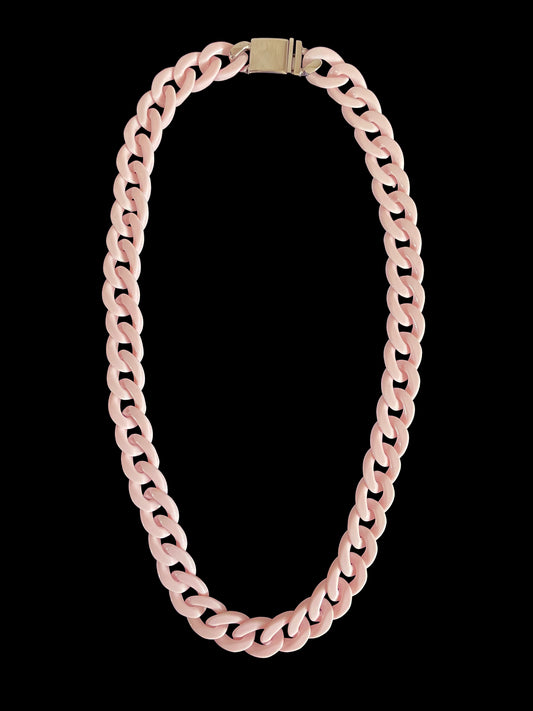 Pink Cuban Link Chain