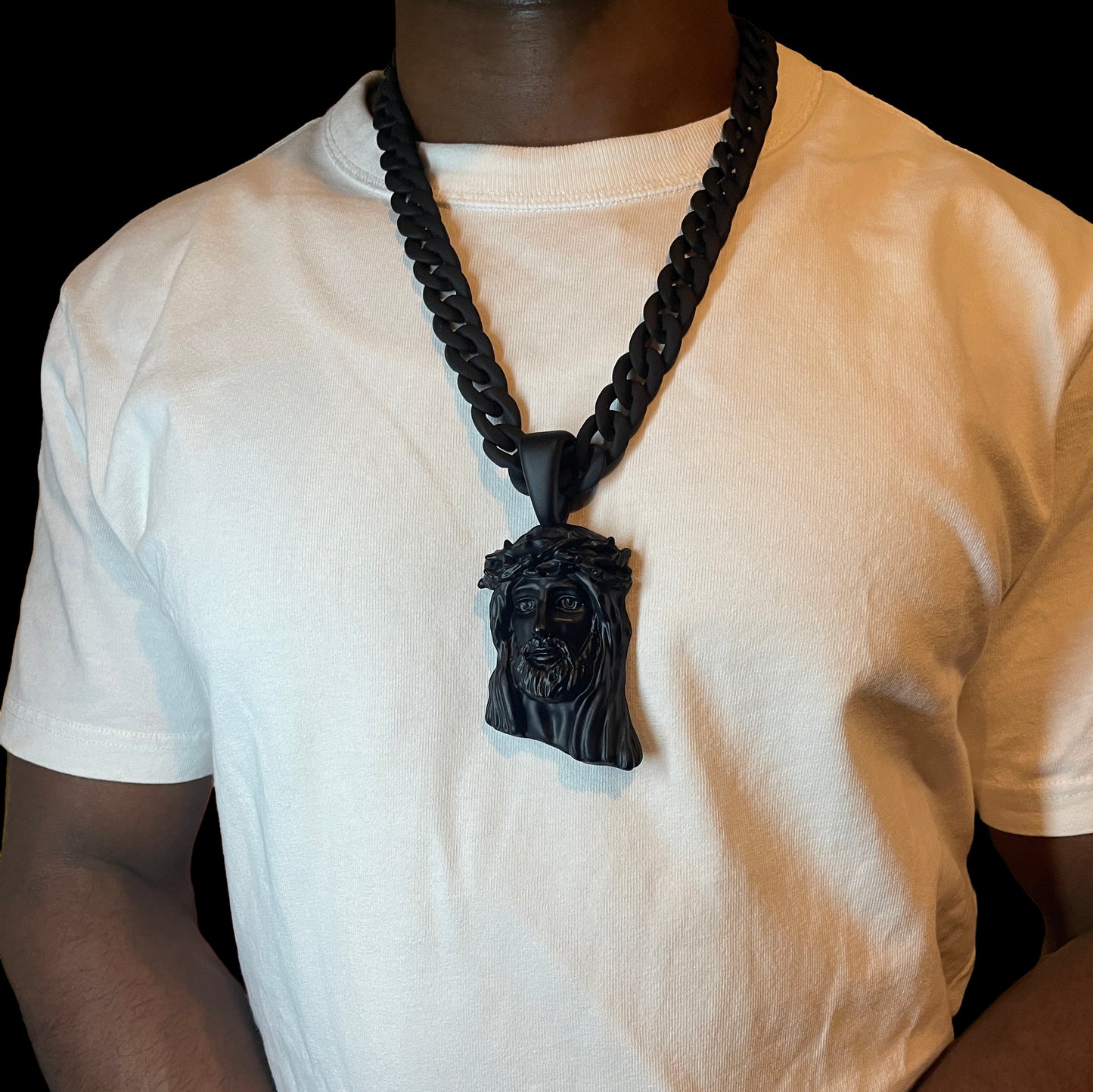 Black Jesus Piece Pendant