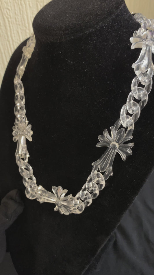 Clear Cuban And Cross Link Chain