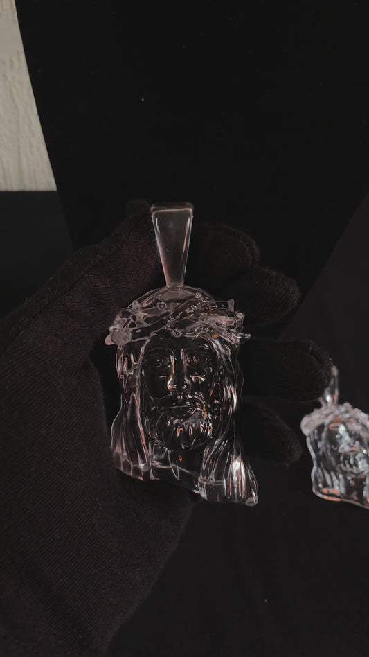 Clear Jesus Piece Pendant
